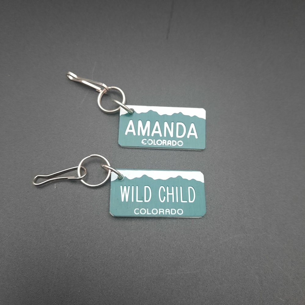 Colorado Mini License Plate Keychains with Mountain‎ and Flag Designs